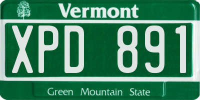 VT license plate XPD891