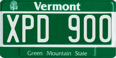 VT license plate XPD900
