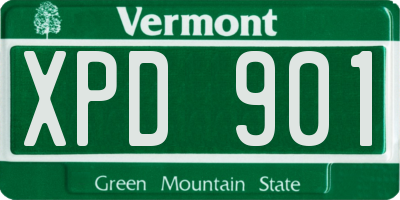 VT license plate XPD901