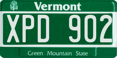 VT license plate XPD902