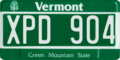 VT license plate XPD904