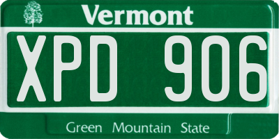 VT license plate XPD906
