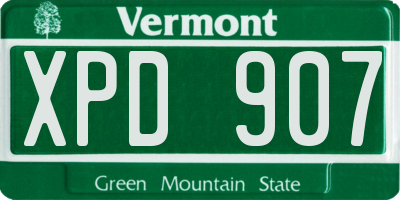 VT license plate XPD907