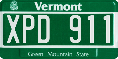VT license plate XPD911