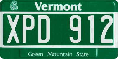 VT license plate XPD912