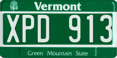 VT license plate XPD913