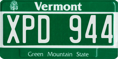 VT license plate XPD944