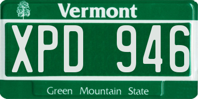VT license plate XPD946