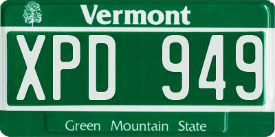 VT license plate XPD949