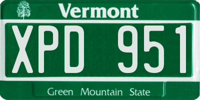 VT license plate XPD951