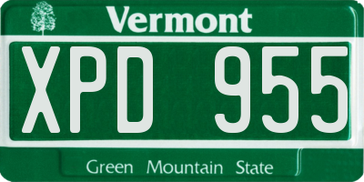 VT license plate XPD955