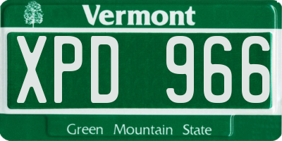 VT license plate XPD966