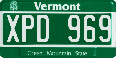 VT license plate XPD969