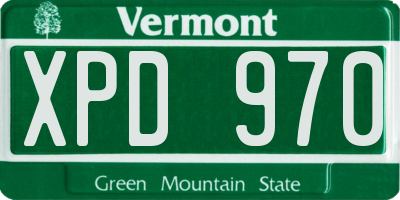 VT license plate XPD970