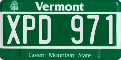 VT license plate XPD971