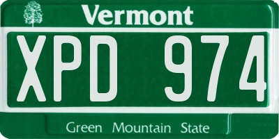 VT license plate XPD974