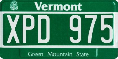VT license plate XPD975