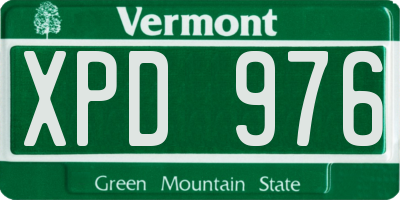 VT license plate XPD976