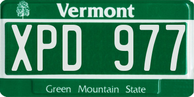 VT license plate XPD977