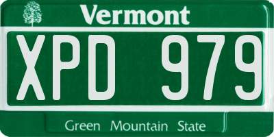 VT license plate XPD979