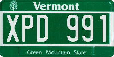 VT license plate XPD991