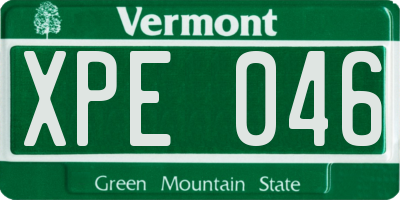 VT license plate XPE046