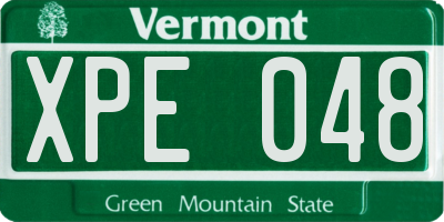 VT license plate XPE048