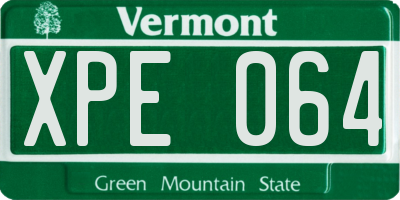 VT license plate XPE064