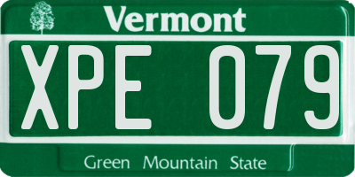 VT license plate XPE079