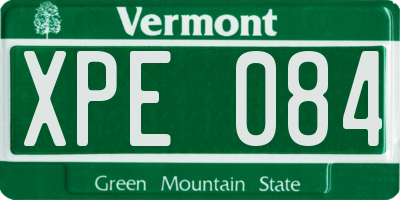 VT license plate XPE084