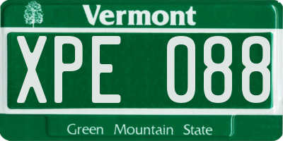 VT license plate XPE088