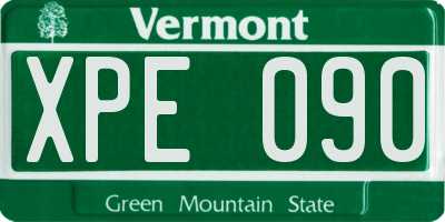VT license plate XPE090