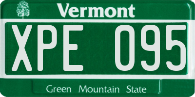VT license plate XPE095