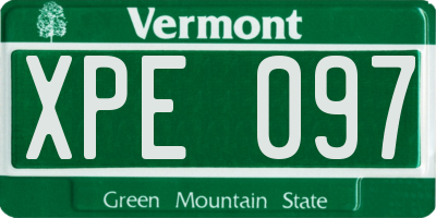 VT license plate XPE097