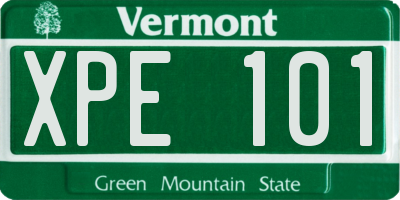 VT license plate XPE101