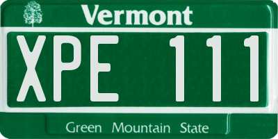 VT license plate XPE111