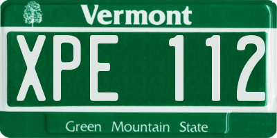 VT license plate XPE112