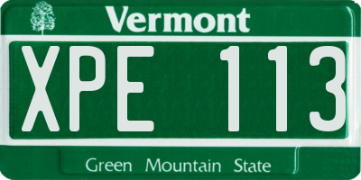 VT license plate XPE113