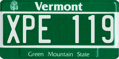 VT license plate XPE119