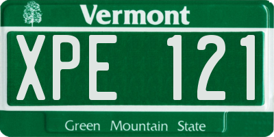 VT license plate XPE121