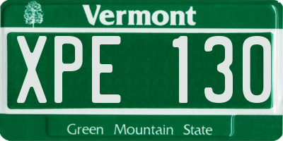 VT license plate XPE130