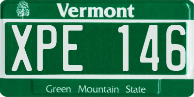 VT license plate XPE146