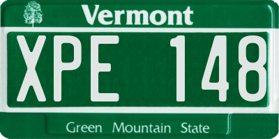 VT license plate XPE148