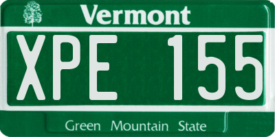 VT license plate XPE155
