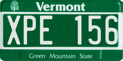 VT license plate XPE156