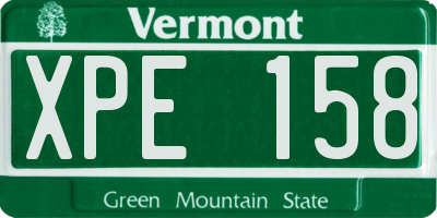 VT license plate XPE158