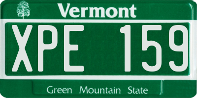 VT license plate XPE159