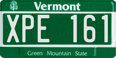 VT license plate XPE161