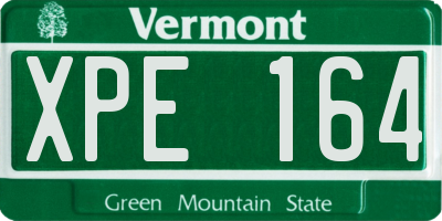 VT license plate XPE164