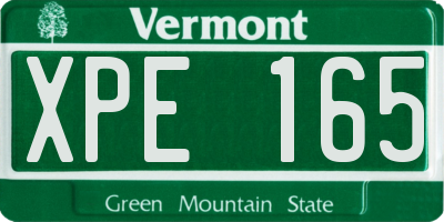 VT license plate XPE165